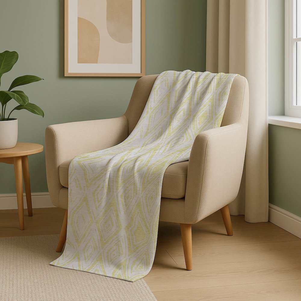 Premium Machine Washable ASB737 Yellow 50" x 70" Sherpa Throw Blanket. Picture 5