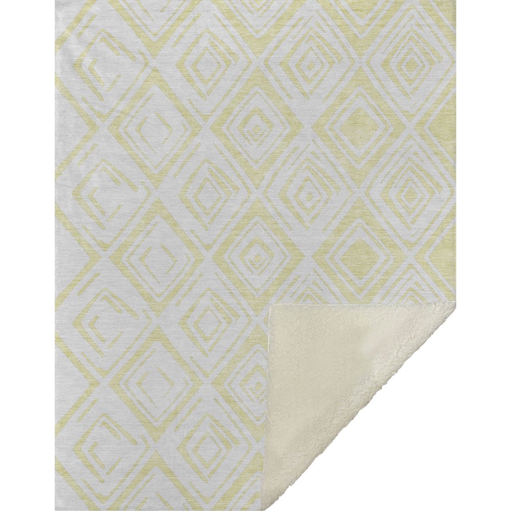 Premium Machine Washable ASB737 Yellow 50" x 70" Sherpa Throw Blanket. Picture 1