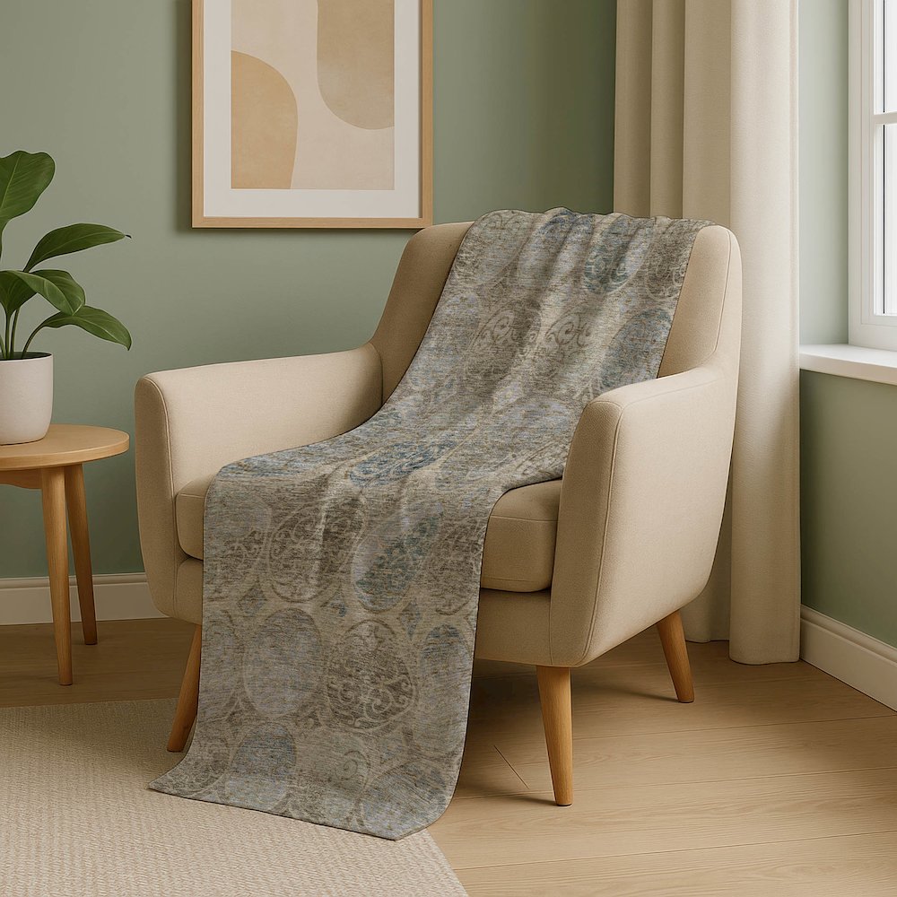 Premium Machine Washable ASB738 Beige 50" x 70" Sherpa Throw Blanket. Picture 5