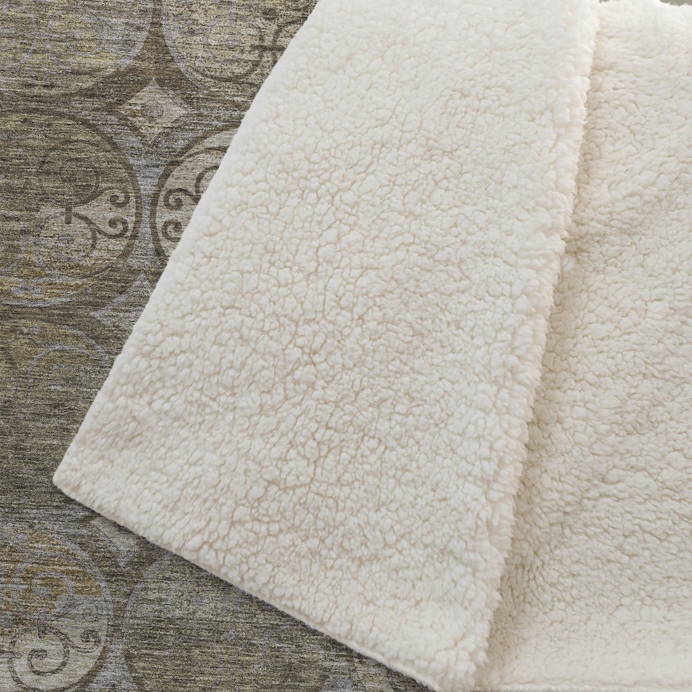 Premium Machine Washable ASB738 Brown 50" x 70" Sherpa Throw Blanket. Picture 2