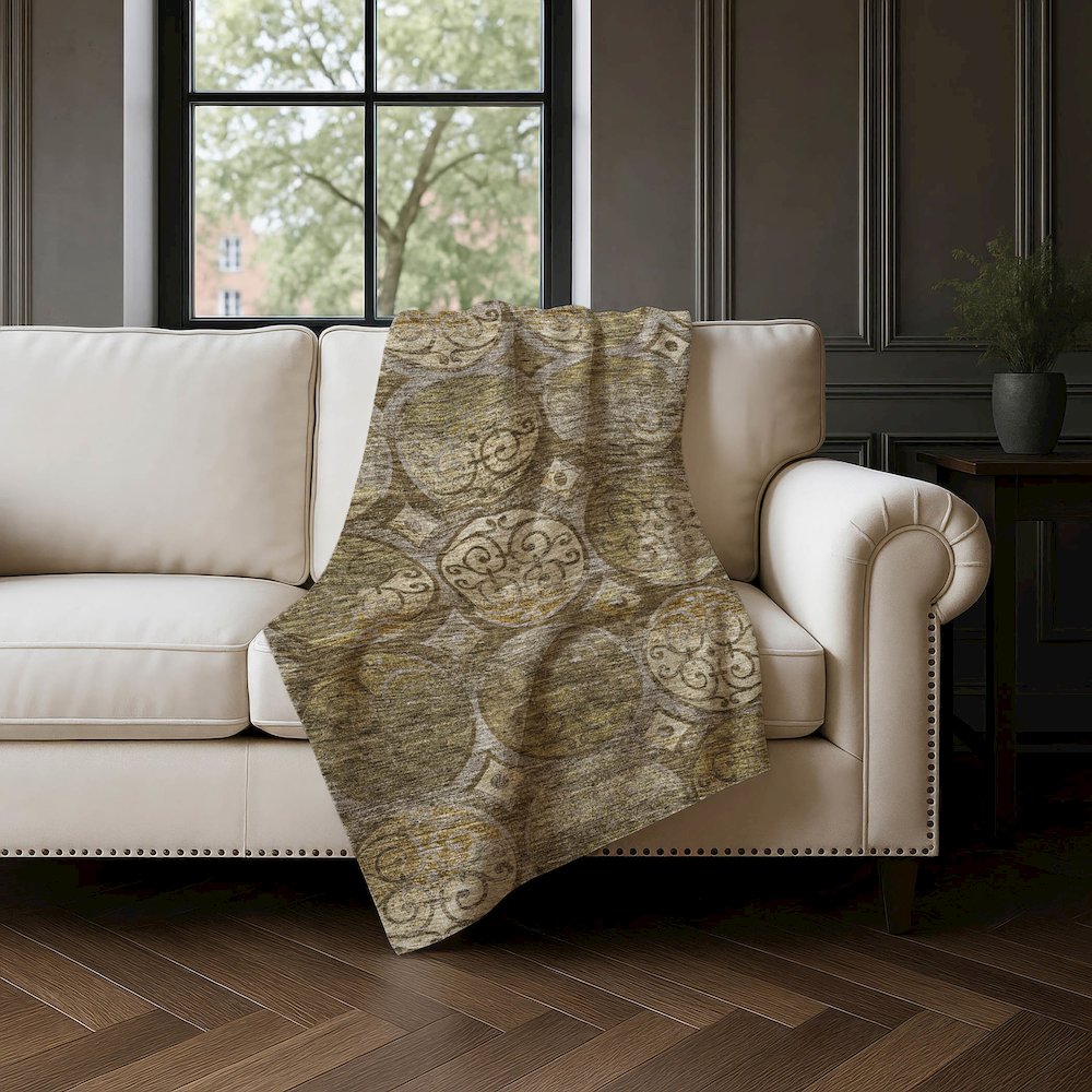 Premium Machine Washable ASB738 Brown 50" x 70" Sherpa Throw Blanket. Picture 4