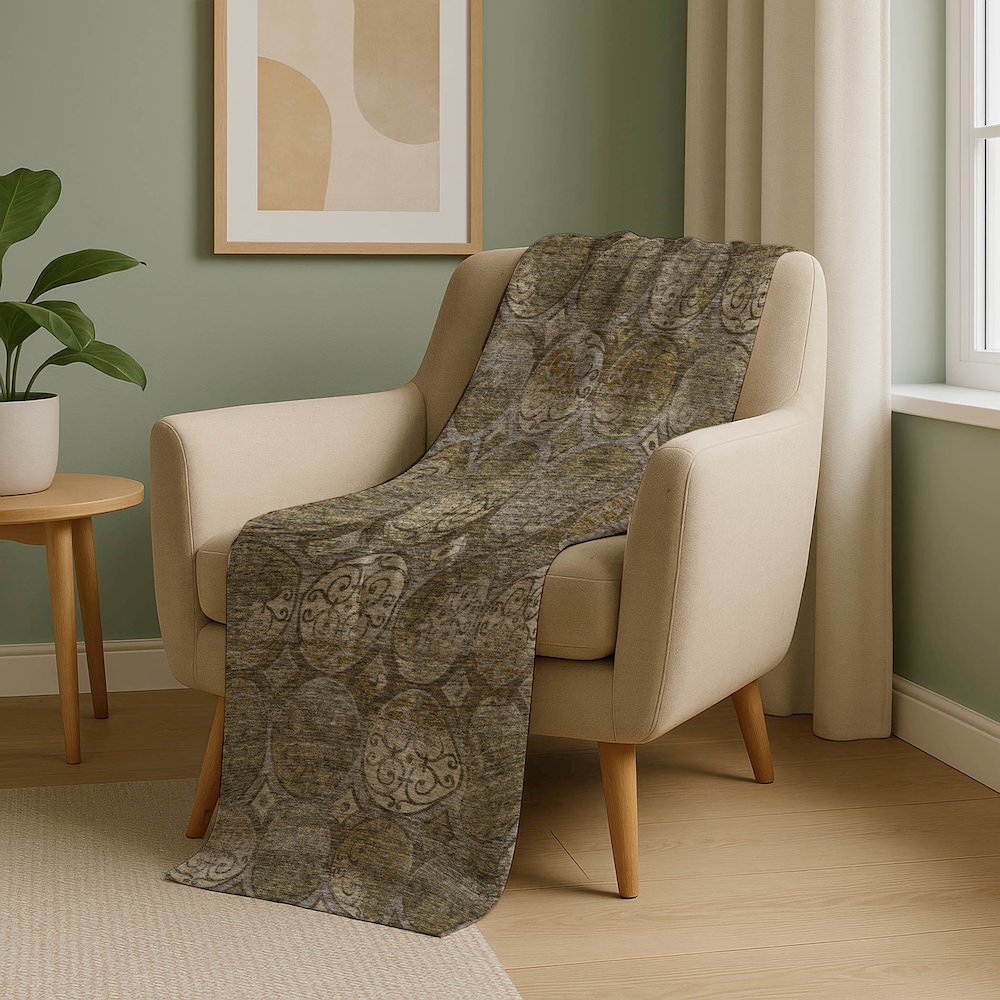 Premium Machine Washable ASB738 Brown 50" x 70" Sherpa Throw Blanket. Picture 5