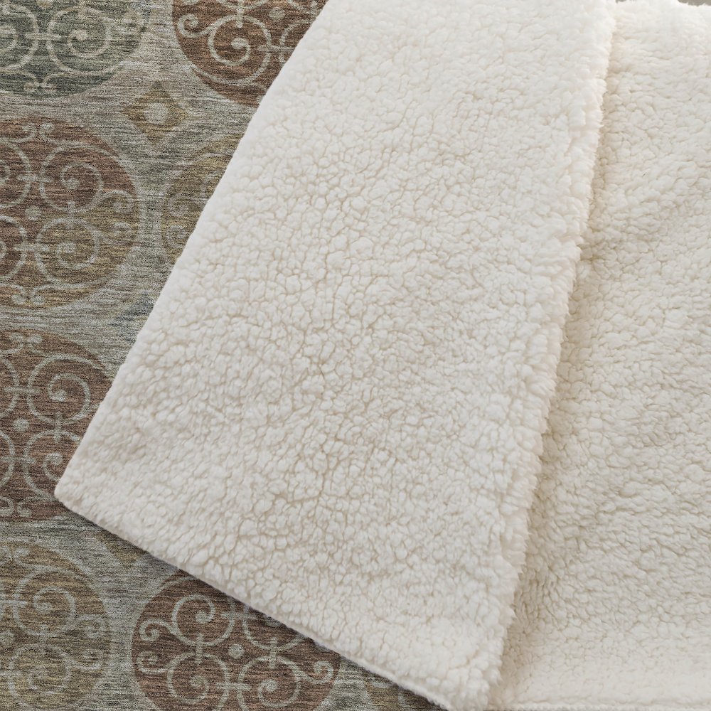 Premium Machine Washable ASB738 Taupe 50" x 70" Sherpa Throw Blanket. Picture 2