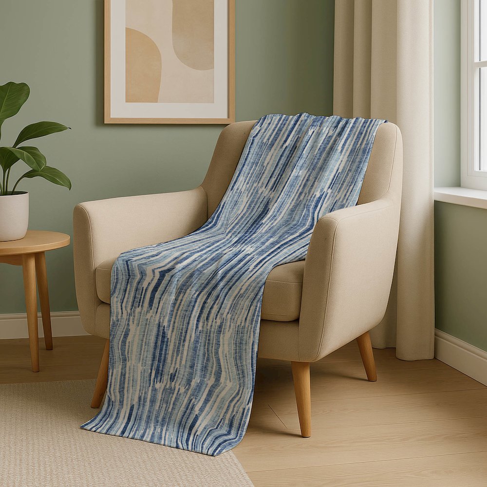 Premium Machine Washable ASB739 Blue 50" x 70" Sherpa Throw Blanket. Picture 5