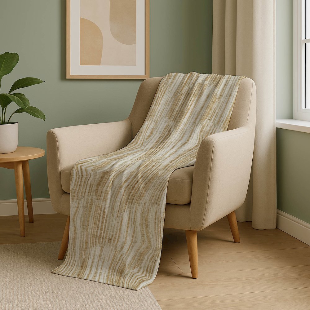 Premium Machine Washable ASB739 Gold 50" x 70" Sherpa Throw Blanket. Picture 5