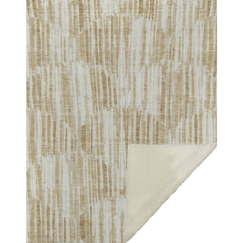 Premium Machine Washable ASB739 Gold 50" x 70" Sherpa Throw Blanket. Picture 1