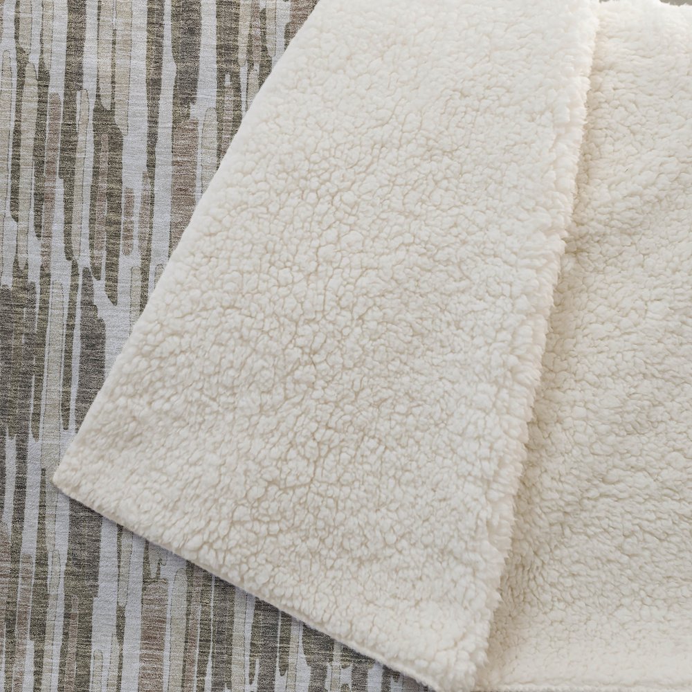 Premium Machine Washable ASB739 Mocha 50" x 70" Sherpa Throw Blanket. Picture 2