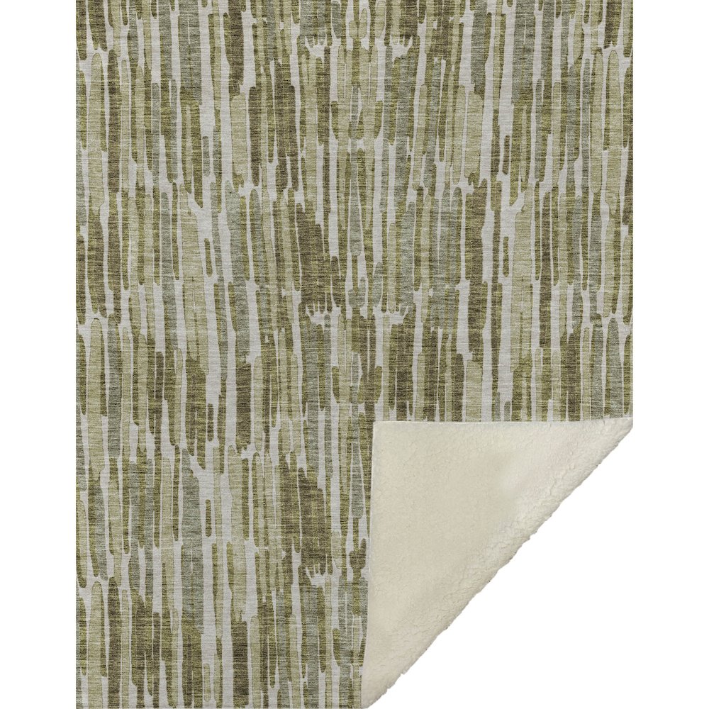 Premium Machine Washable ASB739 Olive 50" x 70" Sherpa Throw Blanket. Picture 1