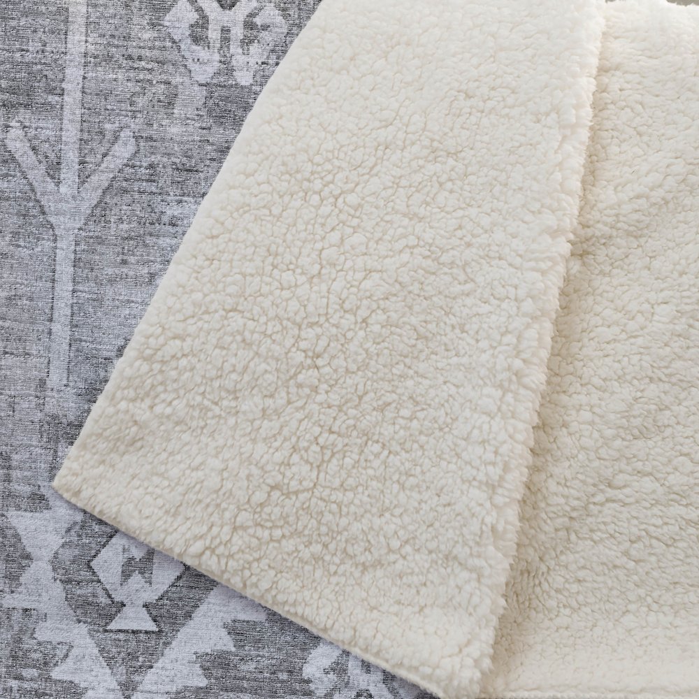 Premium Machine Washable ASB73 Ash 50" x 70" Sherpa Throw Blanket. Picture 2