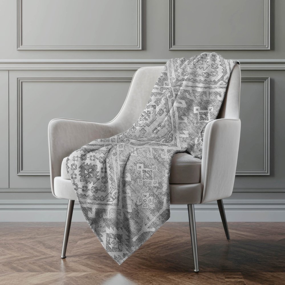 Premium Machine Washable ASB73 Ash 50" x 70" Sherpa Throw Blanket. Picture 5