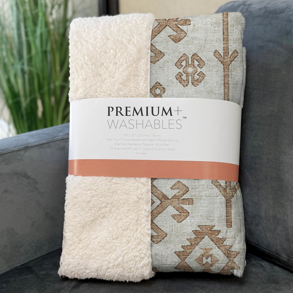 Premium Machine Washable ASB73 Canyon 50" x 70" Sherpa Throw Blanket. Picture 3