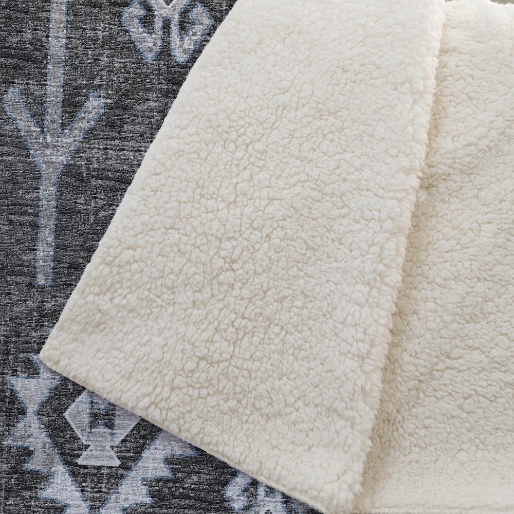 Premium Machine Washable ASB73 Shadow 50" x 70" Sherpa Throw Blanket. Picture 2