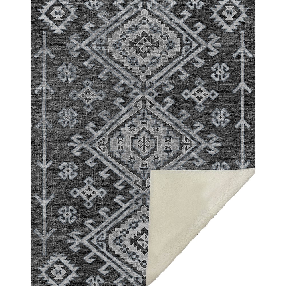 Premium Machine Washable ASB73 Shadow 50" x 70" Sherpa Throw Blanket. Picture 1
