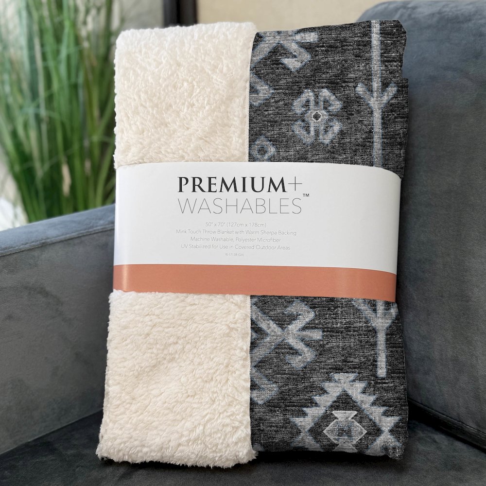 Premium Machine Washable ASB73 Shadow 50" x 70" Sherpa Throw Blanket. Picture 3