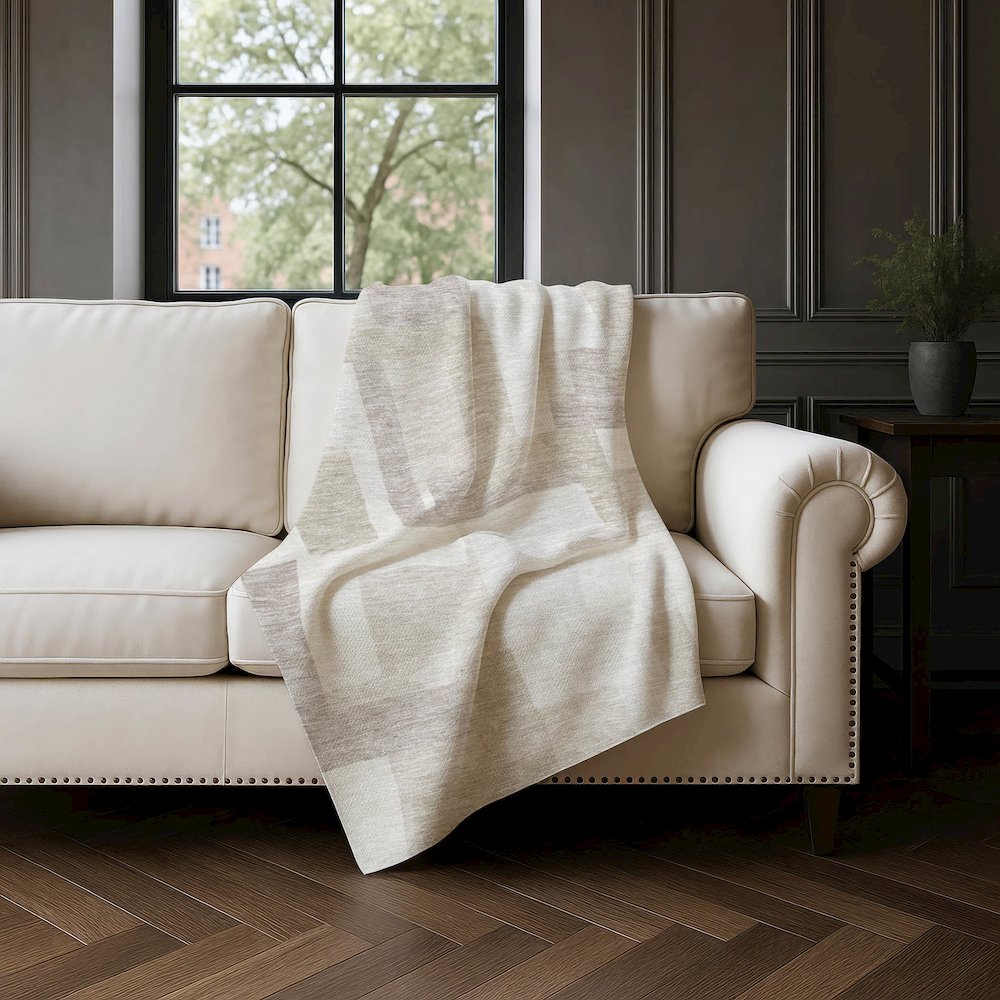 Premium Machine Washable ASB740 Beige 50" x 70" Sherpa Throw Blanket. Picture 4