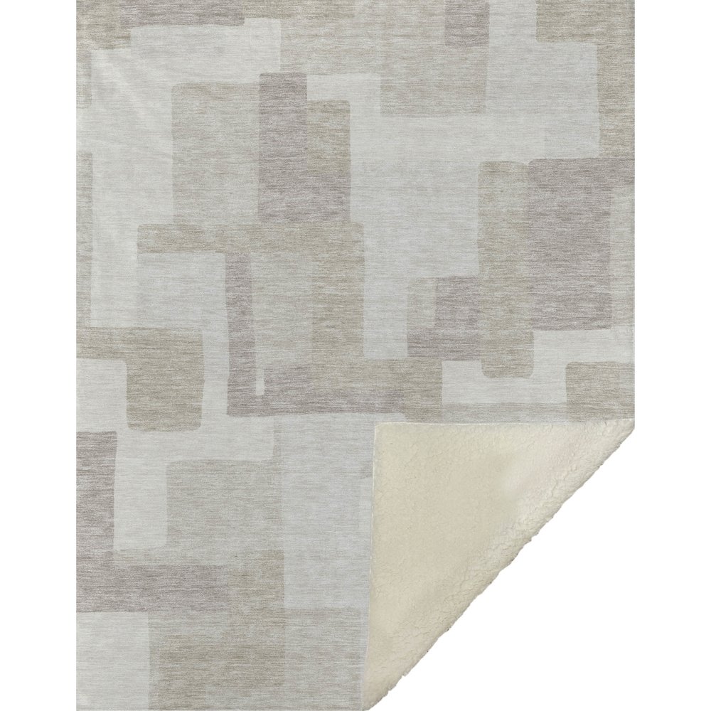 Premium Machine Washable ASB740 Beige 50" x 70" Sherpa Throw Blanket. Picture 1