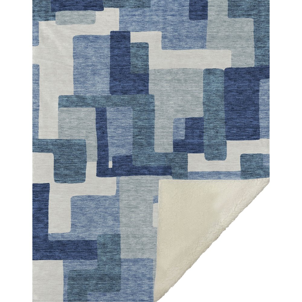 Premium Machine Washable ASB740 Blue 50" x 70" Sherpa Throw Blanket. Picture 1