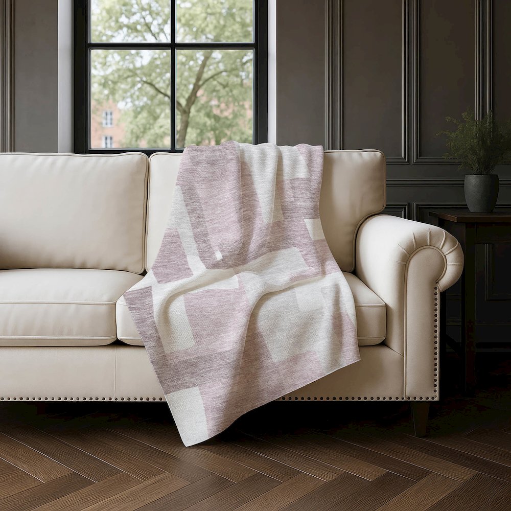 Premium Machine Washable ASB740 Blush 50" x 70" Sherpa Throw Blanket. Picture 4