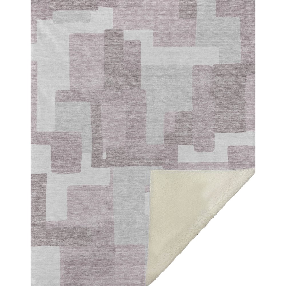 Premium Machine Washable ASB740 Blush 50" x 70" Sherpa Throw Blanket. Picture 1