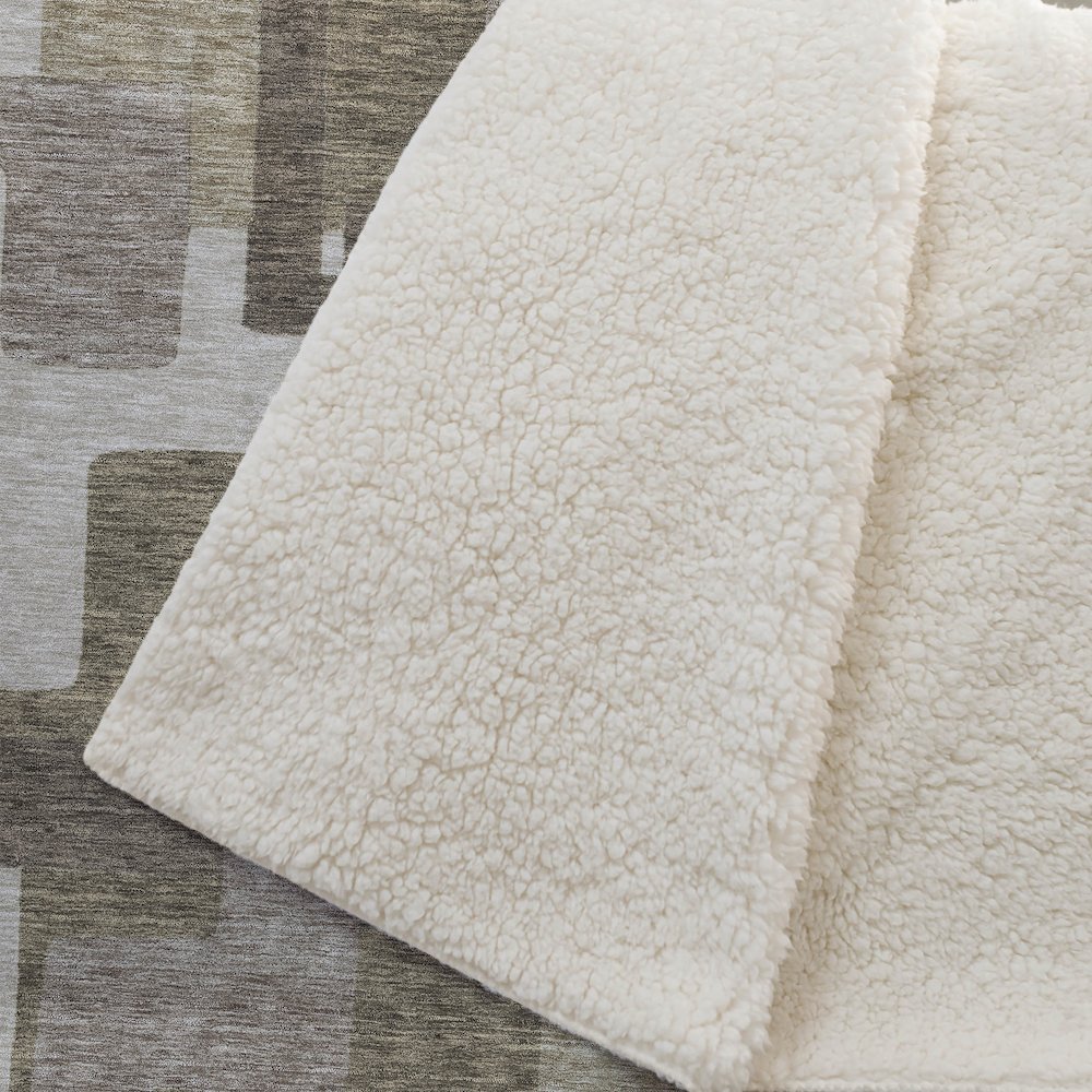 Premium Machine Washable ASB740 Brown 50" x 70" Sherpa Throw Blanket. Picture 2