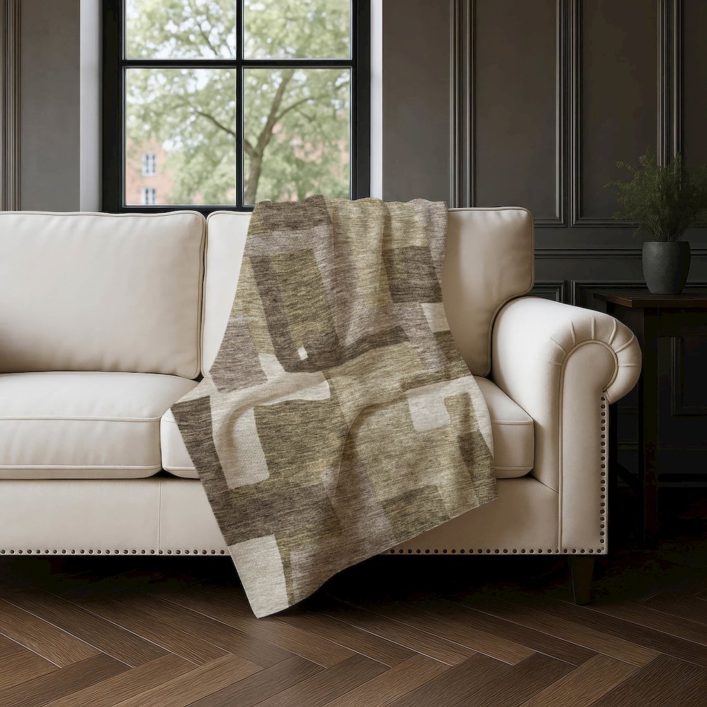 Premium Machine Washable ASB740 Brown 50" x 70" Sherpa Throw Blanket. Picture 4