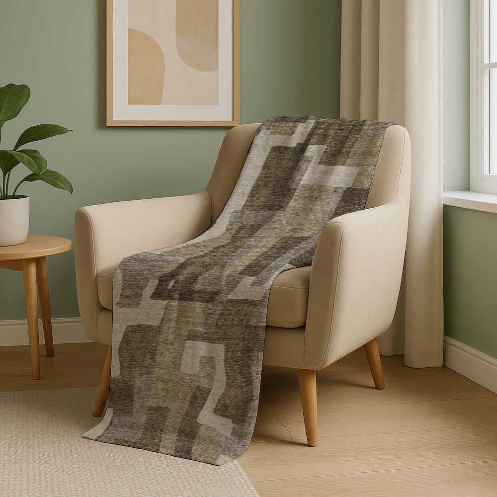 Premium Machine Washable ASB740 Brown 50" x 70" Sherpa Throw Blanket. Picture 5