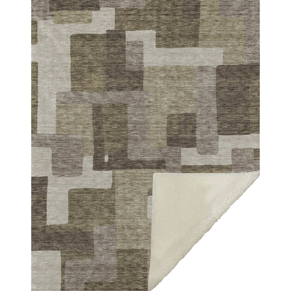 Premium Machine Washable ASB740 Brown 50" x 70" Sherpa Throw Blanket. Picture 1