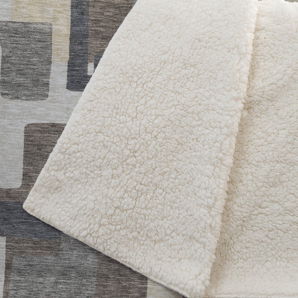 Premium Machine Washable ASB740 Chocolate 50" x 70" Sherpa Throw Blanket. Picture 2