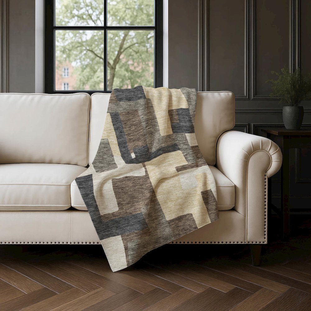 Premium Machine Washable ASB740 Chocolate 50" x 70" Sherpa Throw Blanket. Picture 4