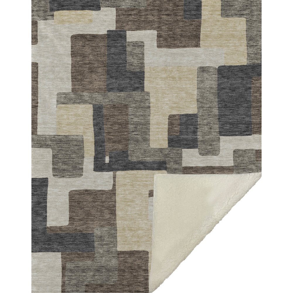 Premium Machine Washable ASB740 Chocolate 50" x 70" Sherpa Throw Blanket. Picture 1