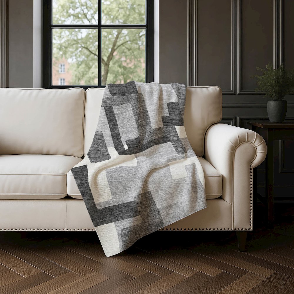 Premium Machine Washable ASB740 Gray 50" x 70" Sherpa Throw Blanket. Picture 4