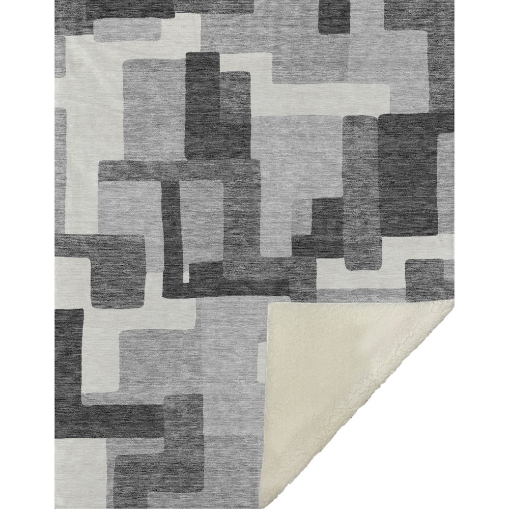 Premium Machine Washable ASB740 Gray 50" x 70" Sherpa Throw Blanket. Picture 1