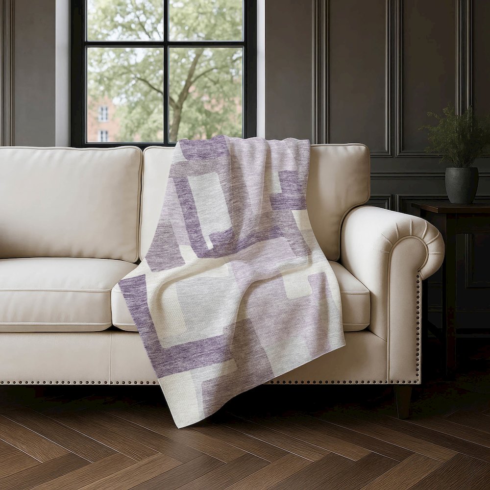 Premium Machine Washable ASB740 Lavender 50" x 70" Sherpa Throw Blanket. Picture 4