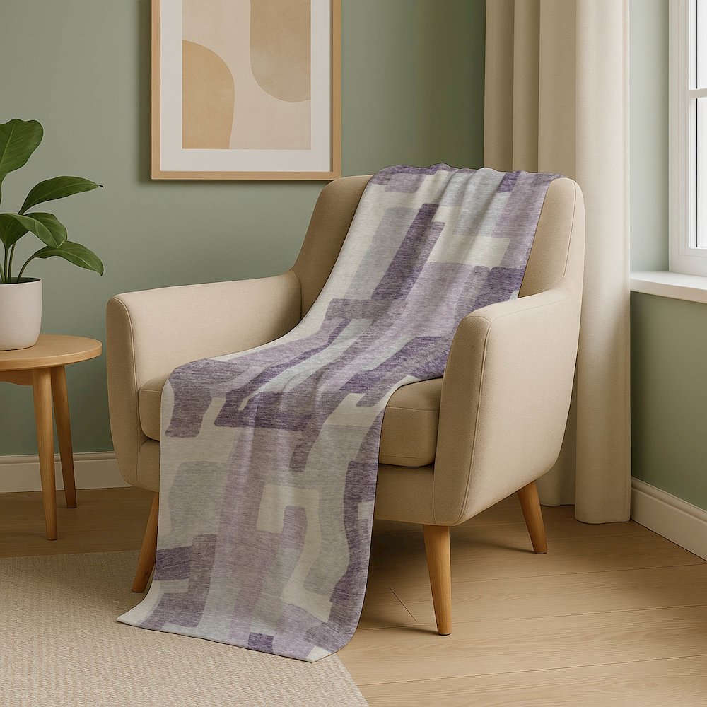 Premium Machine Washable ASB740 Lavender 50" x 70" Sherpa Throw Blanket. Picture 5