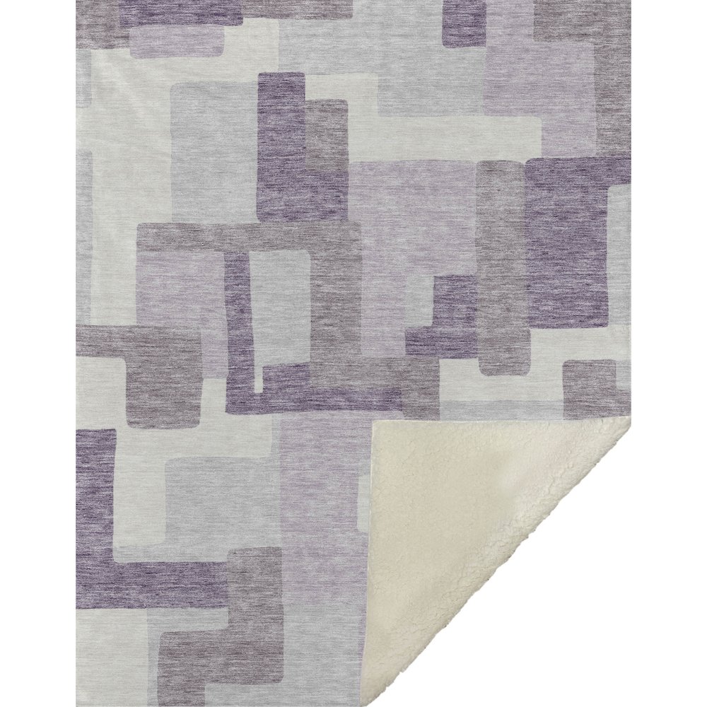 Premium Machine Washable ASB740 Lavender 50" x 70" Sherpa Throw Blanket. Picture 1