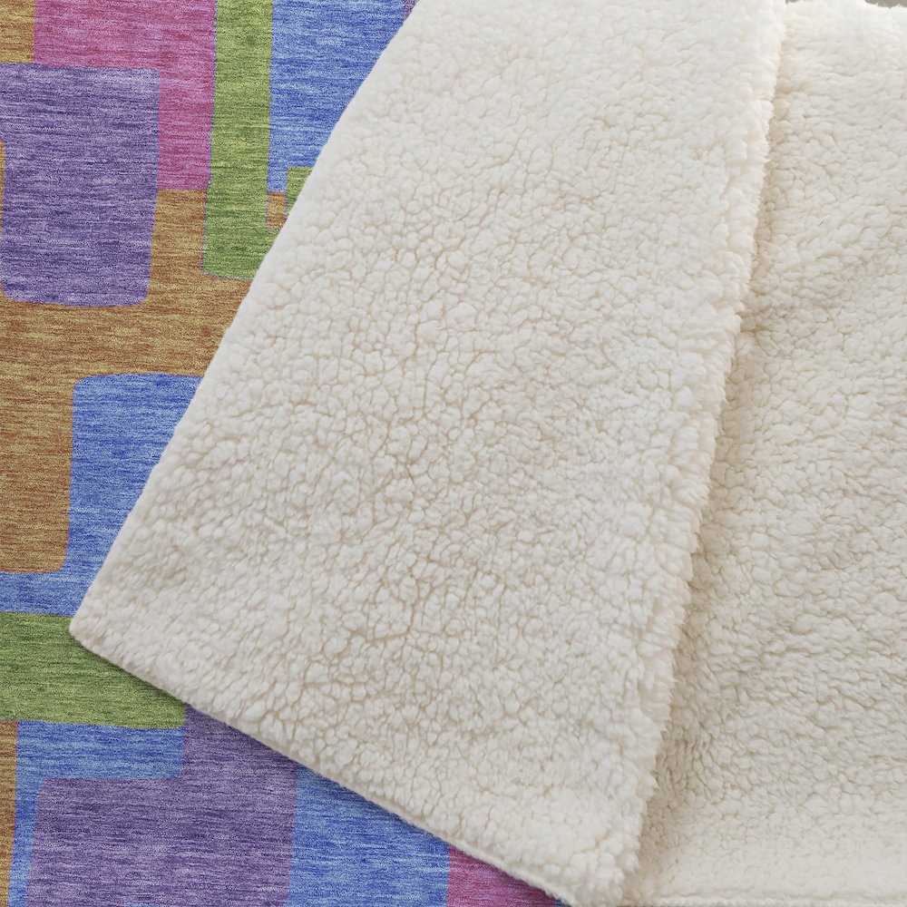 Premium Machine Washable ASB740 Purple 50" x 70" Sherpa Throw Blanket. Picture 2