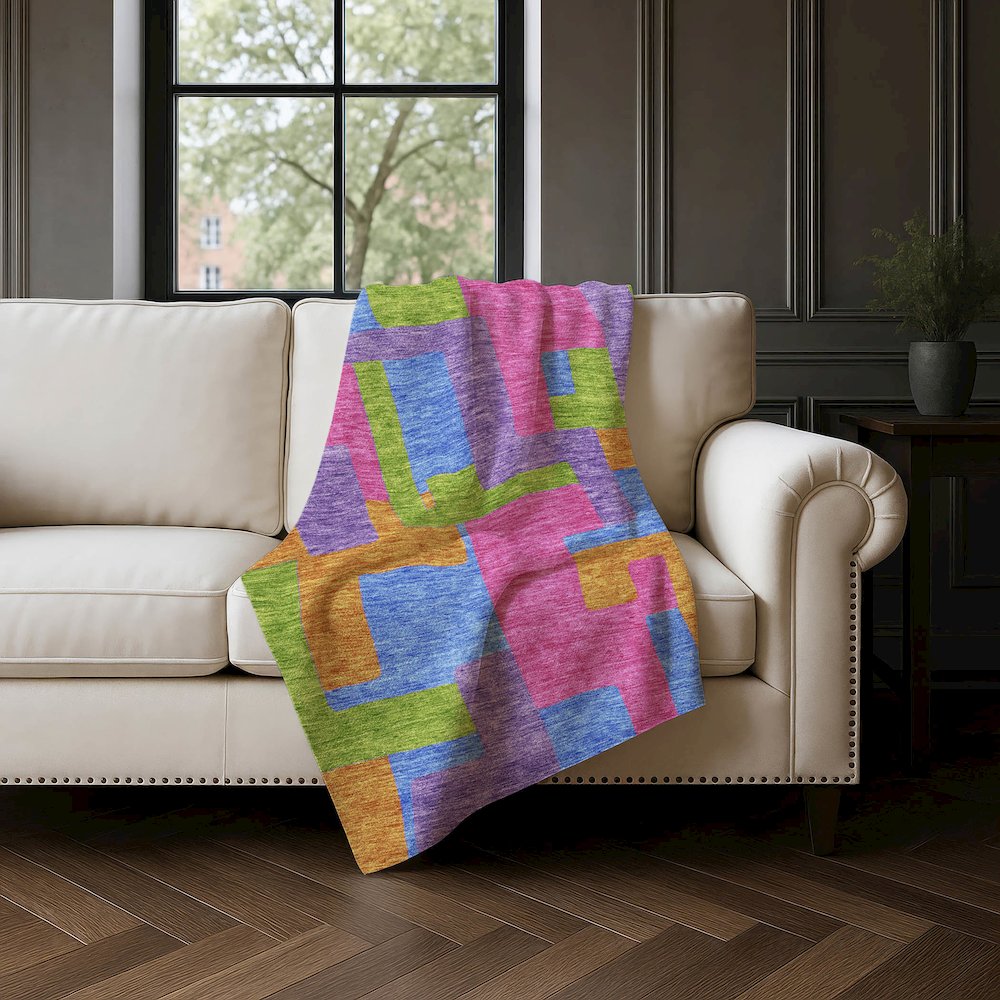 Premium Machine Washable ASB740 Purple 50" x 70" Sherpa Throw Blanket. Picture 4