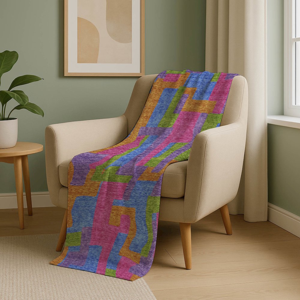 Premium Machine Washable ASB740 Purple 50" x 70" Sherpa Throw Blanket. Picture 5