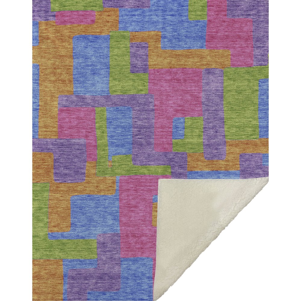 Premium Machine Washable ASB740 Purple 50" x 70" Sherpa Throw Blanket. Picture 1