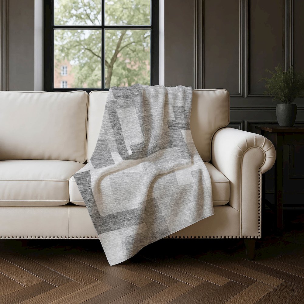 Premium Machine Washable ASB740 Silver 50" x 70" Sherpa Throw Blanket. Picture 4