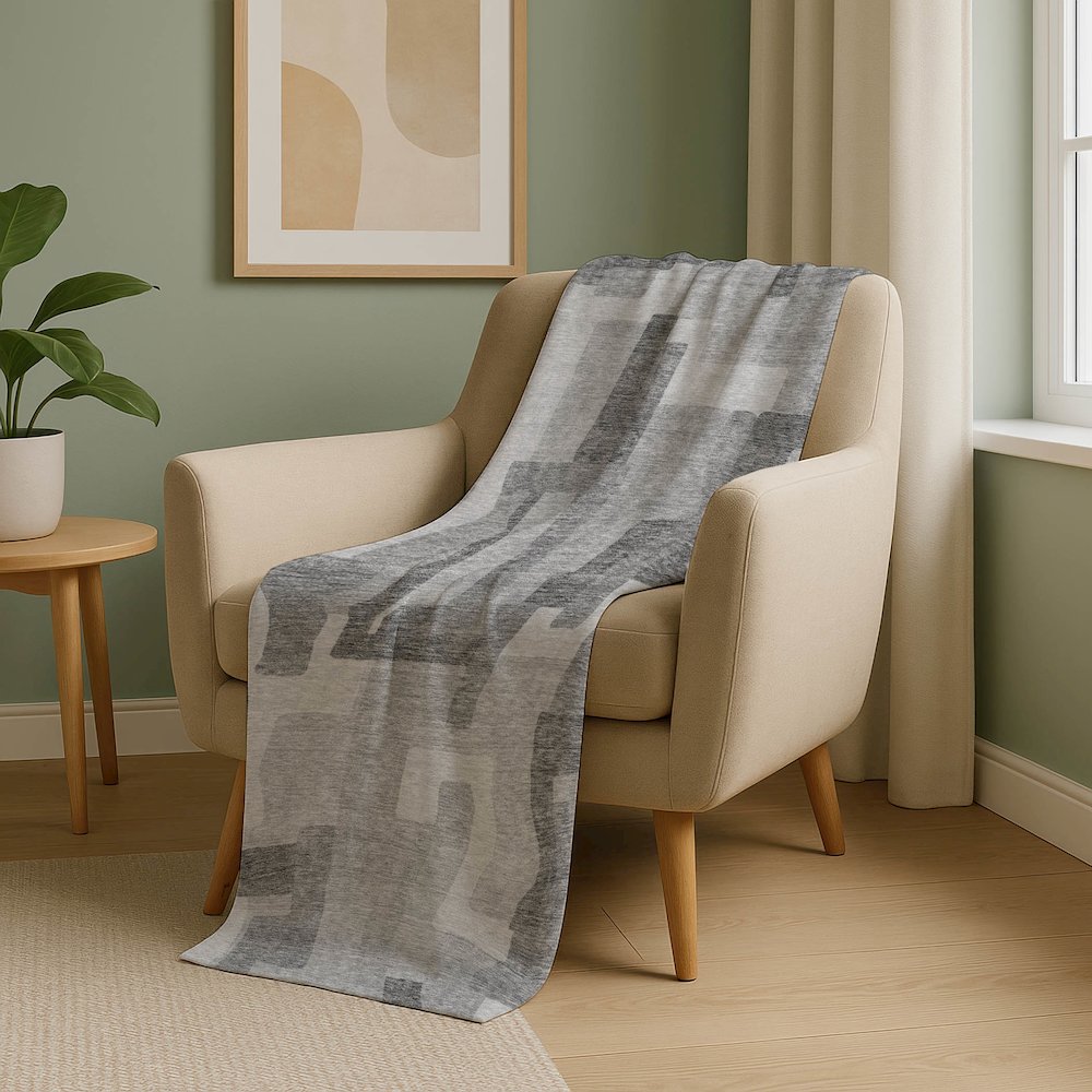 Premium Machine Washable ASB740 Silver 50" x 70" Sherpa Throw Blanket. Picture 5