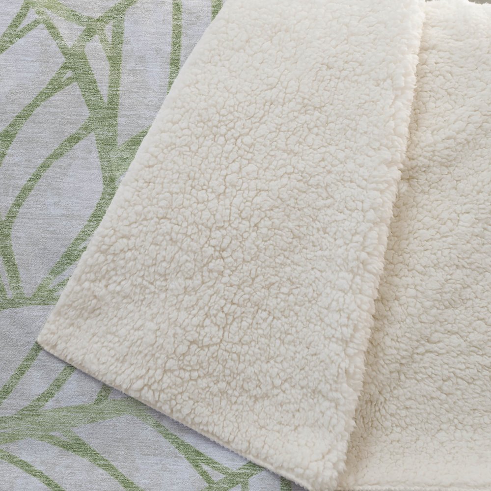 Premium Machine Washable ASB741 Aloe 50" x 70" Sherpa Throw Blanket. Picture 2
