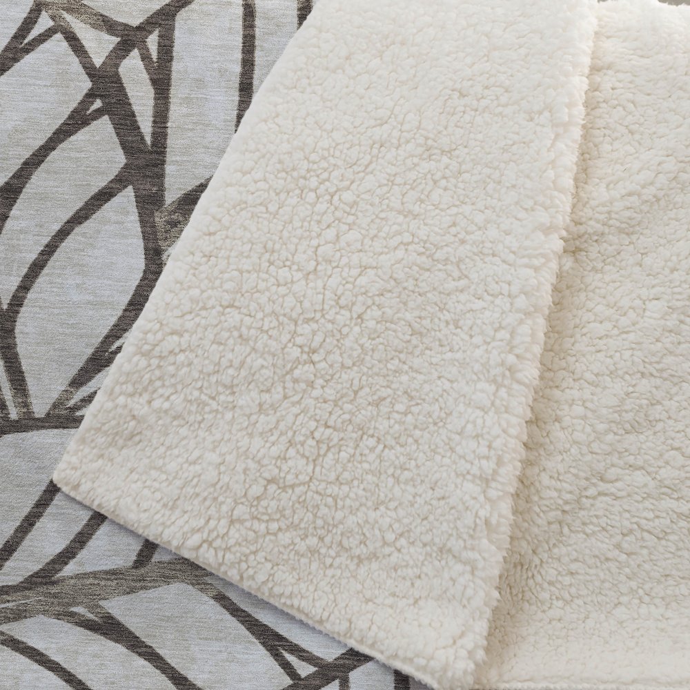 Premium Machine Washable ASB741 Chocolate 50" x 70" Sherpa Throw Blanket. Picture 2