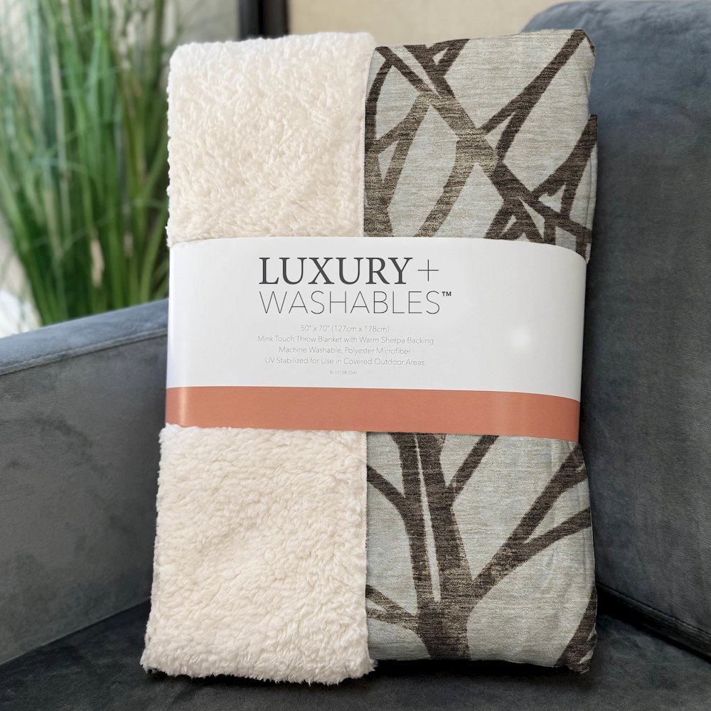 Premium Machine Washable ASB741 Chocolate 50" x 70" Sherpa Throw Blanket. Picture 3