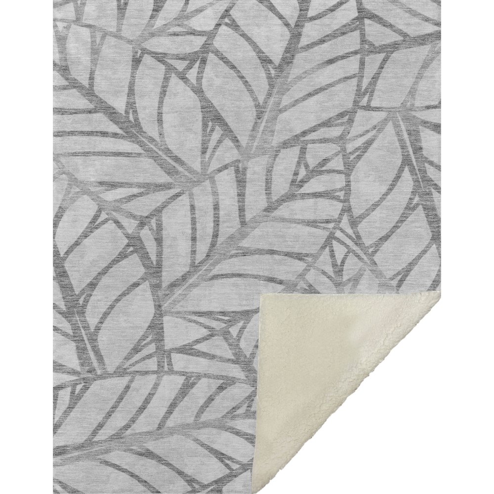 Premium Machine Washable ASB741 Gray 50" x 70" Sherpa Throw Blanket. Picture 1