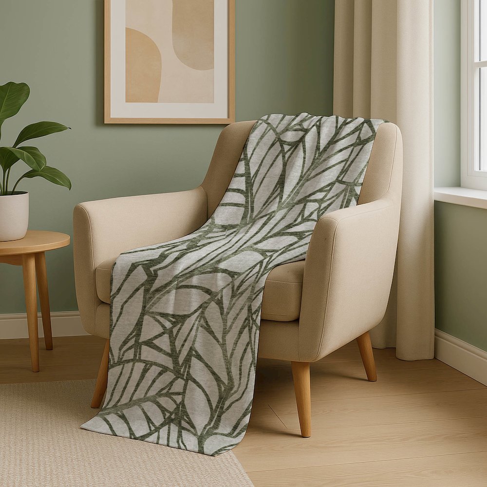 Premium Machine Washable ASB741 Olive 50" x 70" Sherpa Throw Blanket. Picture 5
