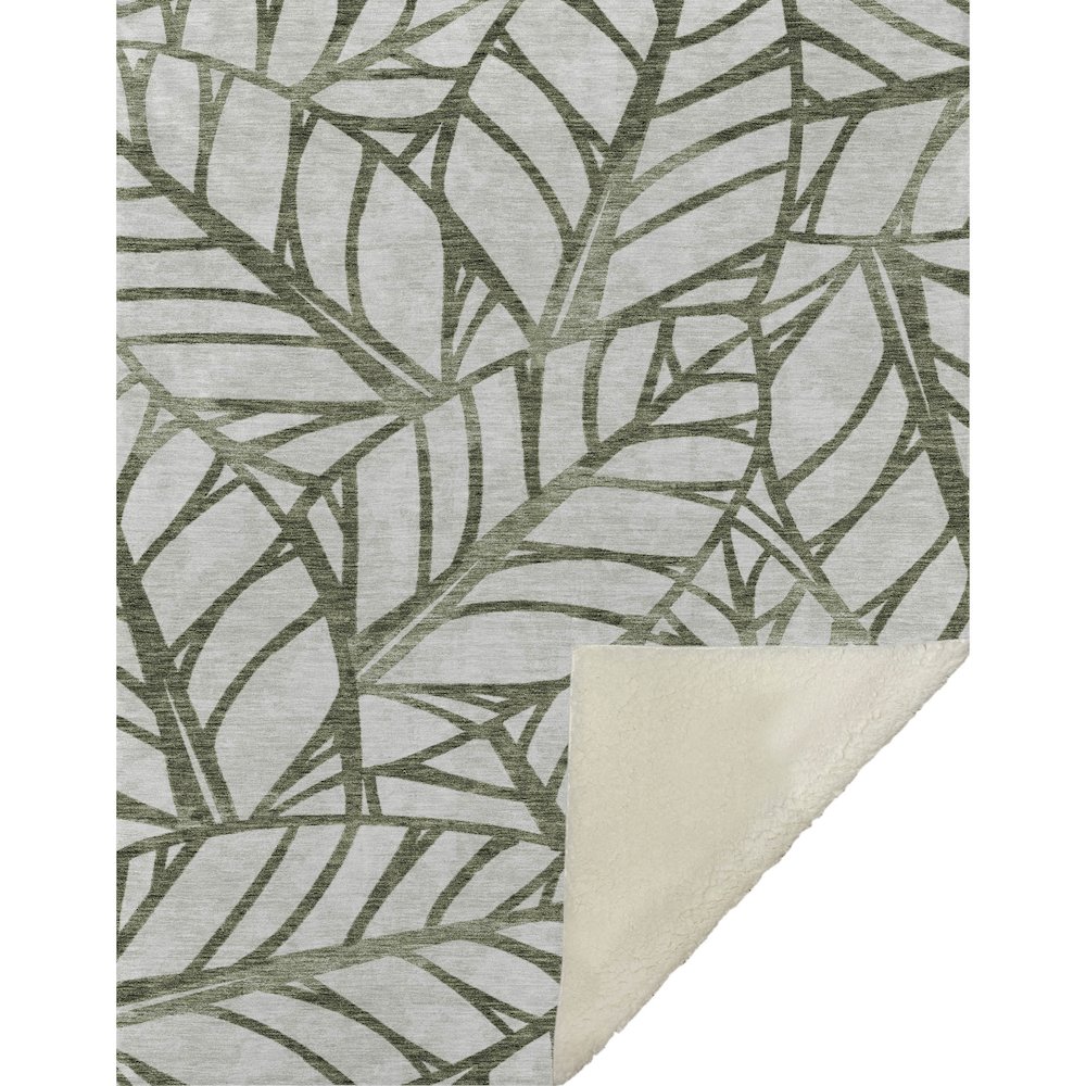 Premium Machine Washable ASB741 Olive 50" x 70" Sherpa Throw Blanket. Picture 1