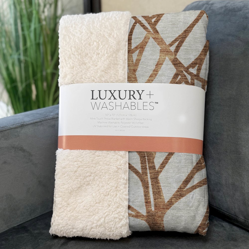 Premium Machine Washable ASB741 Paprika 50" x 70" Sherpa Throw Blanket. Picture 3