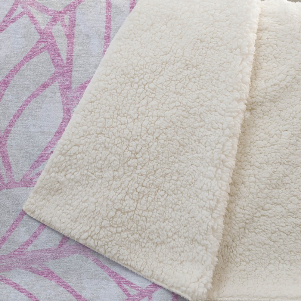 Premium Machine Washable ASB741 Pink 50" x 70" Sherpa Throw Blanket. Picture 2