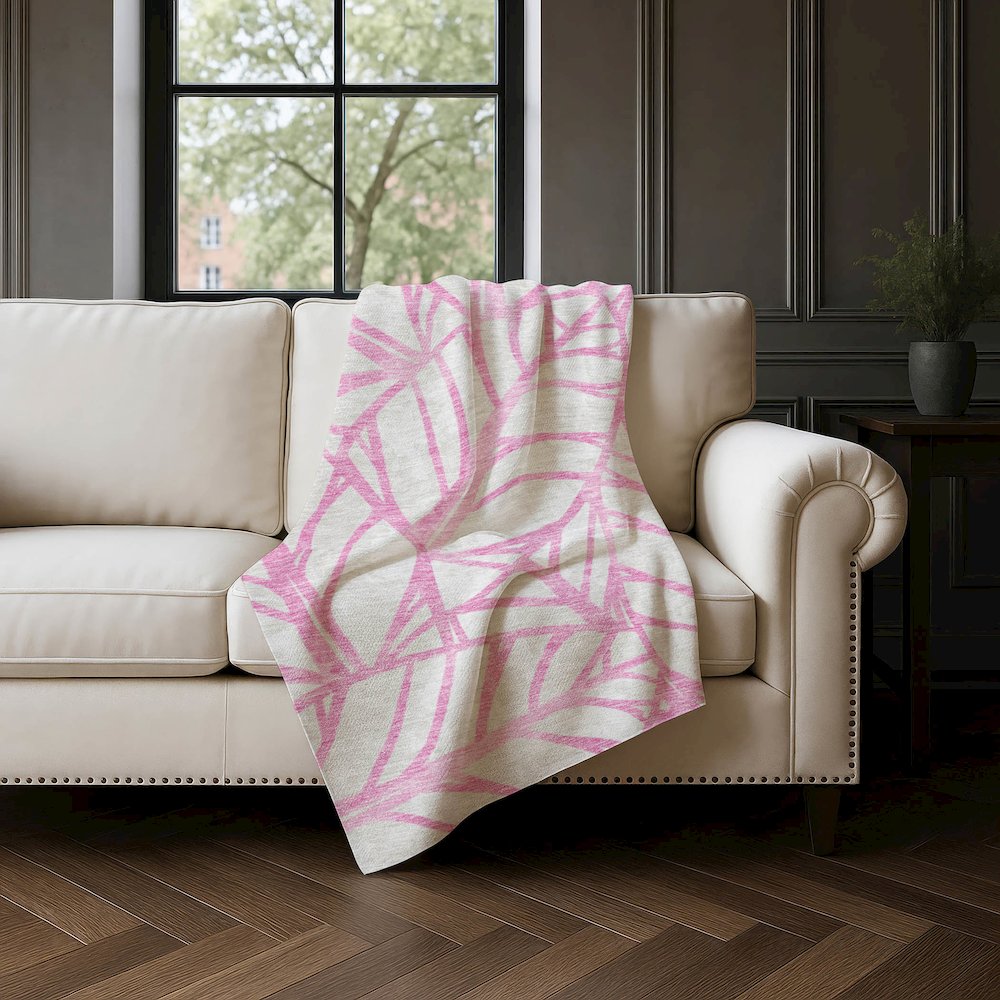 Premium Machine Washable ASB741 Pink 50" x 70" Sherpa Throw Blanket. Picture 4